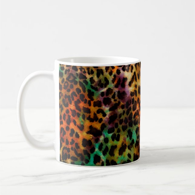 abstract colourful leopard texture pattern coffee mug (Left)