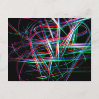 Abstract colourful light streaks postcard