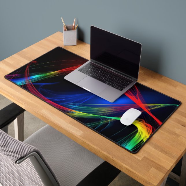 Abstract Colourful Lights Desk Mat (Office 2)