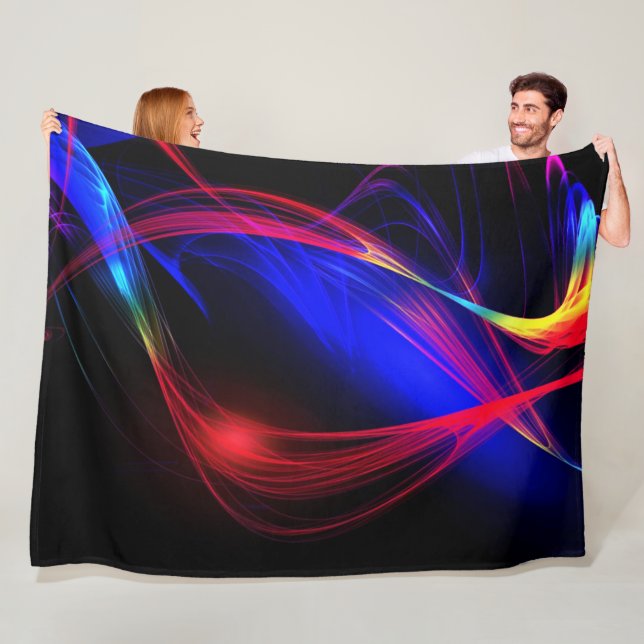 Abstract Colourful Lights Fleece Blanket (In Situ)