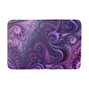 Abstract Colourful Lilac & Violet Spiral Pattern Bath Mat