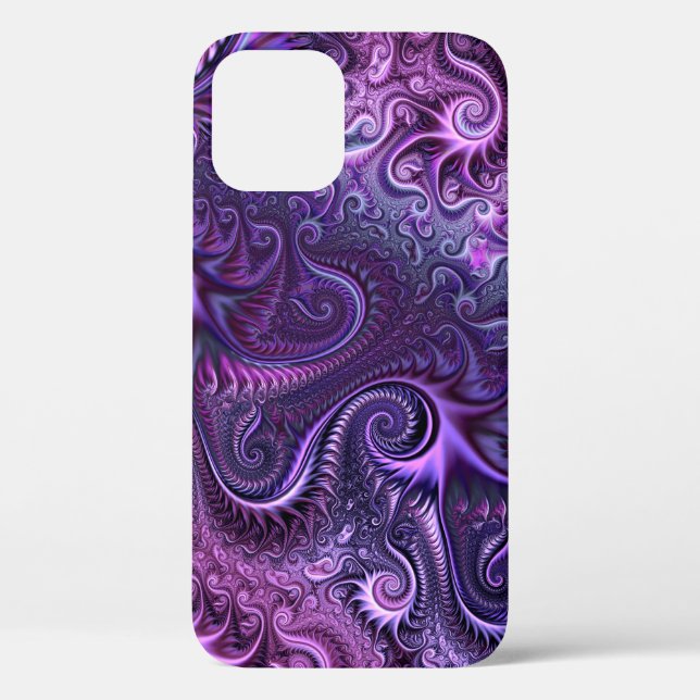 Abstract Colourful Lilac & Violet Spiral Pattern Case-Mate iPhone Case (Back)