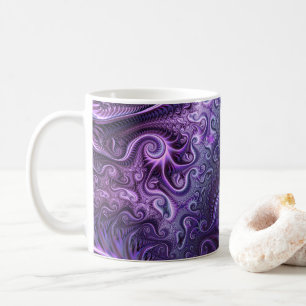 Abstract Colourful Lilac & Violet Spiral Pattern Coffee Mug
