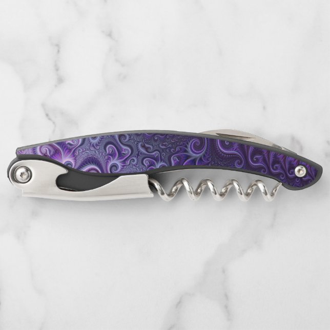 Abstract Colourful Lilac & Violet Spiral Pattern Corkscrew (Front)