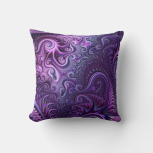 Abstract Colourful Lilac & Violet Spiral Pattern Throw Pillow