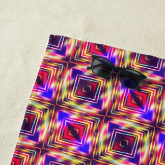 Abstract colourful lines beach towel
