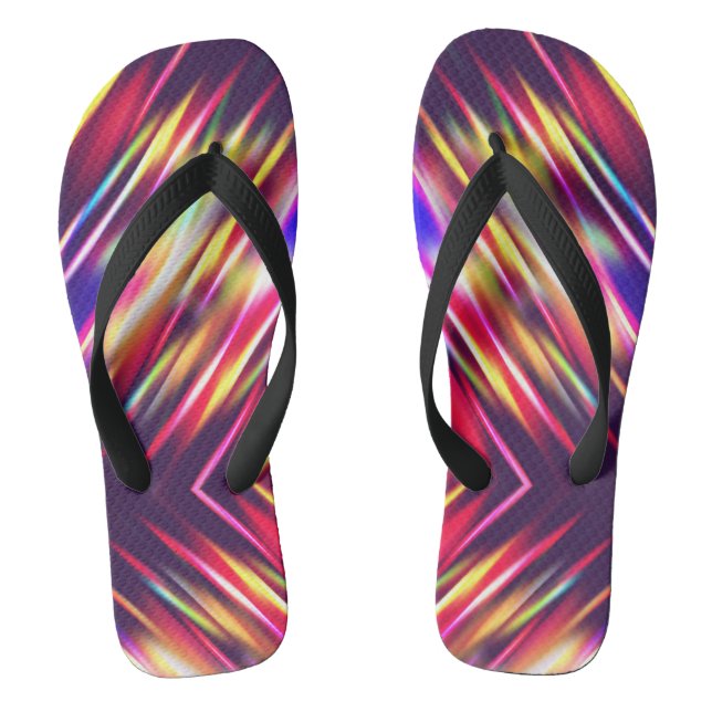 Abstract colourful lines flip flops (Footbed)