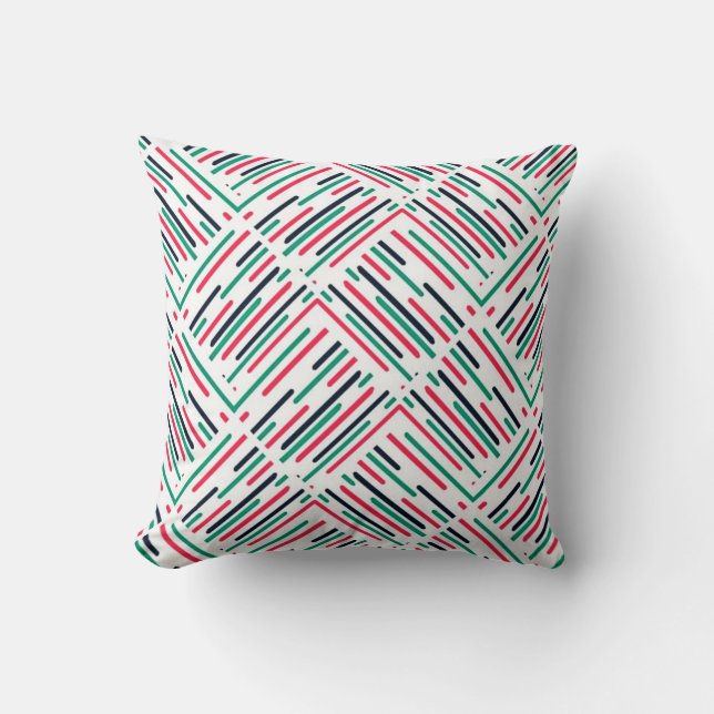 Abstract Colourful Lines Pattern Throw Pillow (Front)