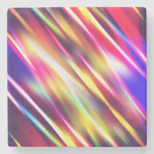 Abstract colourful lines stone coaster