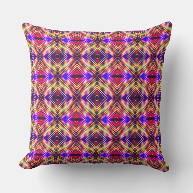 Abstract colourful lines throw pillow (Front)