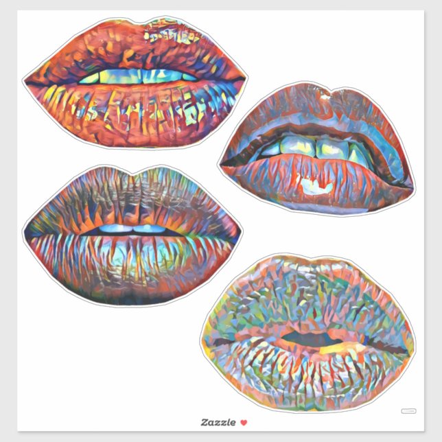 Abstract Colourful Lips Makeup Art (Sheet)