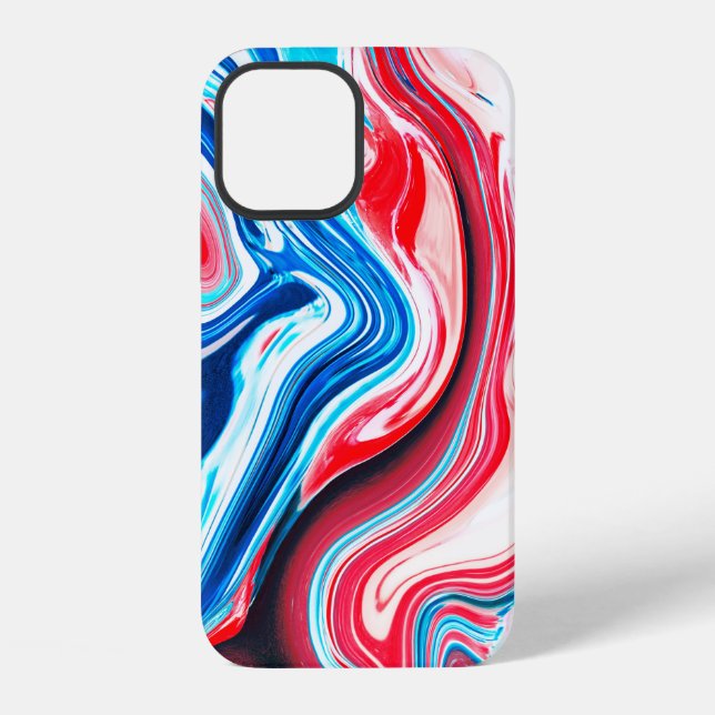 Abstract colourful liquid marble texture iPhone case (Back)