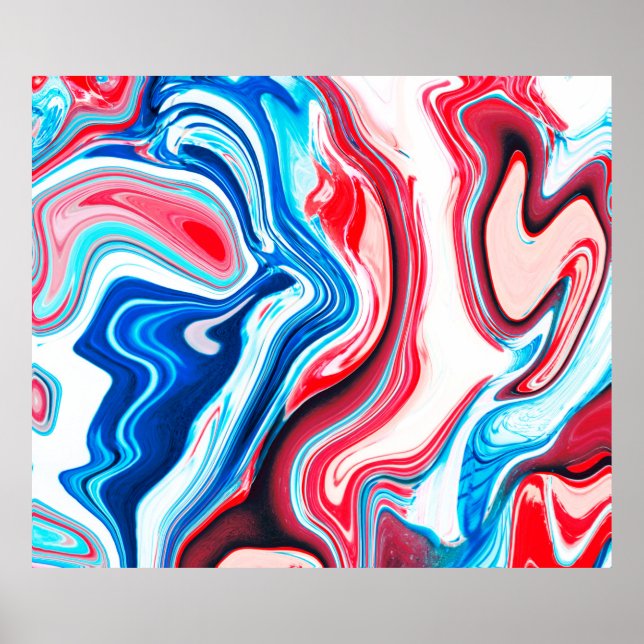 Abstract colourful liquid marble texture poster (Front)