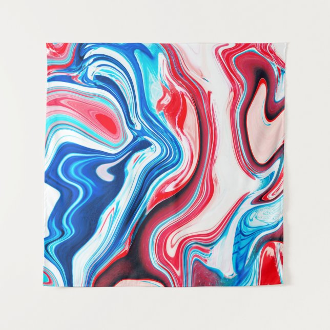 Abstract colourful liquid marble texture tapestry (Front)
