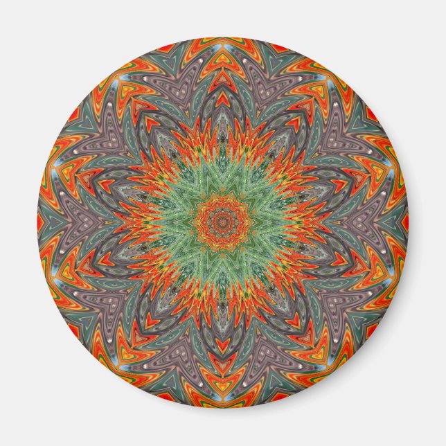 abstract   colourful  mandala magnet (Front)