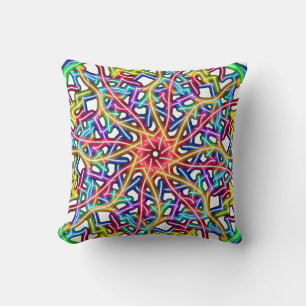 Abstract Colourful Mandala Throw Pillow