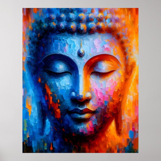 Abstract Colourful Modern Art | Buddha Painting Poster (Front)