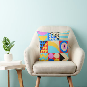 Abstract Colourful Modern Geometric Throw Pillow