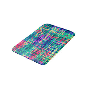 Abstract Colourful Modern Tie Dye Pattern Bath Mat