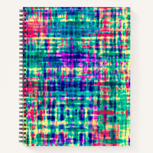 Abstract Colourful Modern Tie Dye Pattern Notebook (Front)