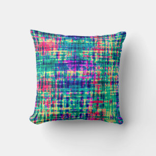 Abstract Colourful Modern Tie Dye Pattern Throw Pillow
