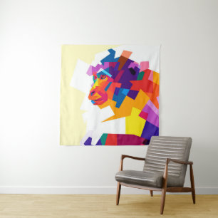 Abstract Colourful Monkey   Modern Artwork  Tapestry