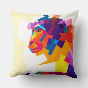 Abstract Colourful Monkey   Modern Artwork  Throw Pillow
