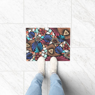 Abstract Colourful Mosaic Pattern Welcome Doormat