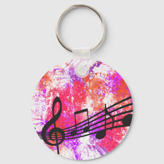 Abstract Colourful Music Notes Keychain