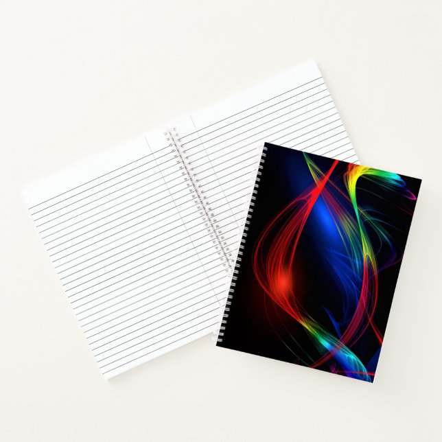 Abstract Colourful Neon Lights Notebook (Inside)