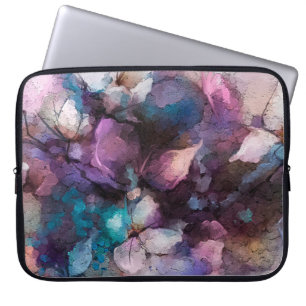 Abstract colourful oil, acrylic painting of spring laptop sleeve