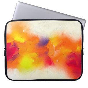 Abstract colourful oil painting on canvas texture. laptop sleeve
