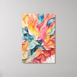Abstract Colourful Oil Paintings Canvas Print