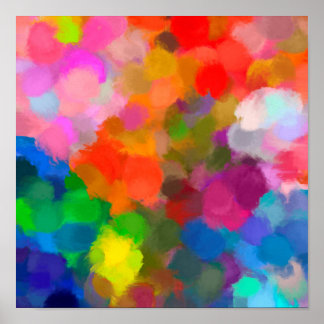 Abstract colourful paint brushstrokes poster
