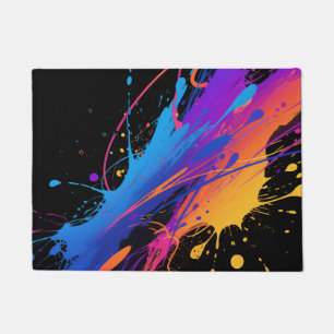Abstract Colourful Paint Splatter Background Doormat