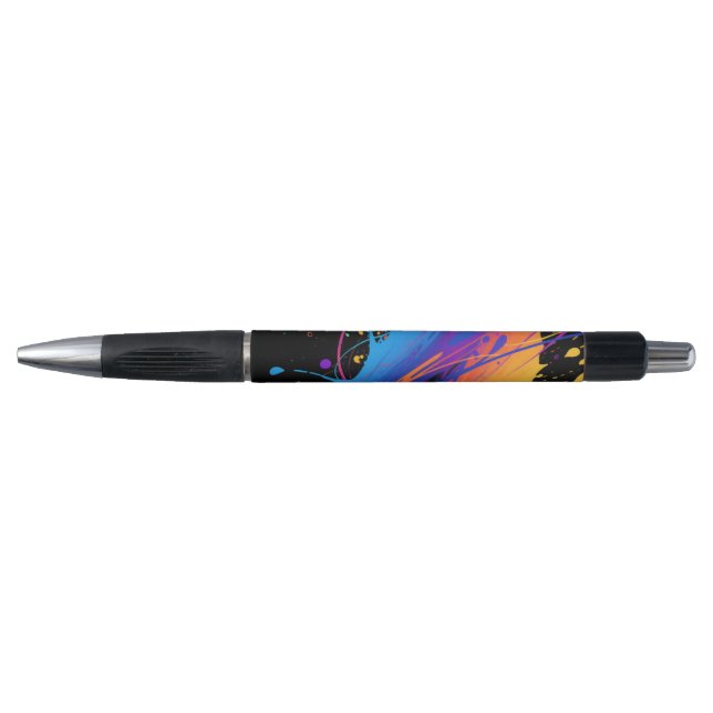 Abstract Colourful Paint Splatter Background Pen (Front)