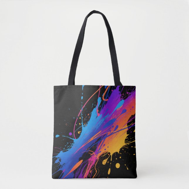 Abstract Colourful Paint Splatter Background Tote Bag (Front)