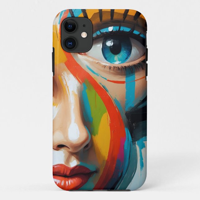 Abstract Colourful Painted Face Case-Mate iPhone Case (Back)