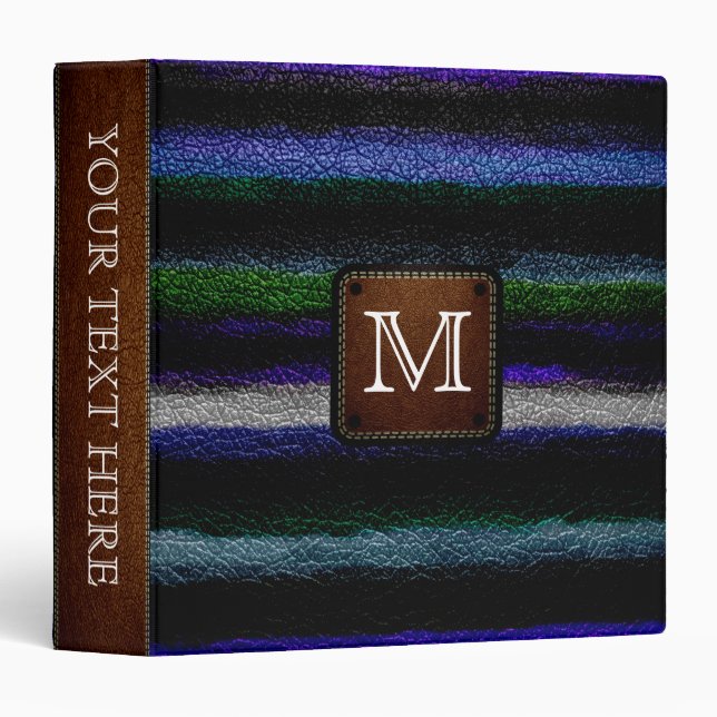 Abstract Colourful Painted Leather Binder (Front/Spine)