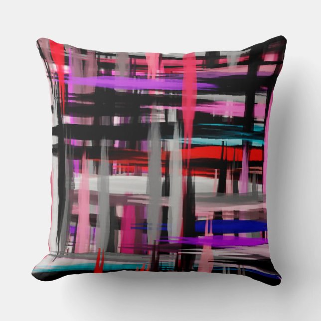 Abstract Colourful Painting #3 Throw Pillow (Front)