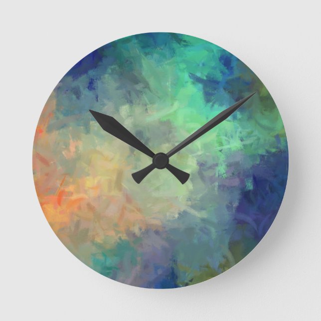 Abstract Colourful Painting #5 Round Clock (Front)