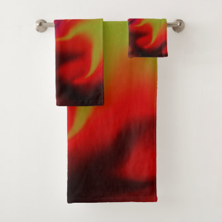 Abstract Colourful Painting Splash Marbling Bath Towel Set