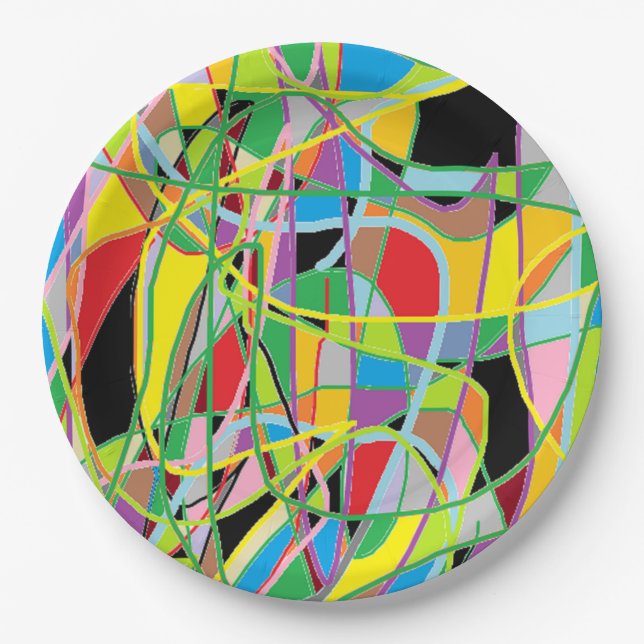 Abstract Colourful Paper Plates (Front)