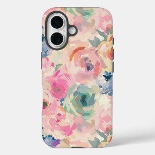 Abstract Colourful Pastel Flowers Floral Pattern iPhone 16 Case