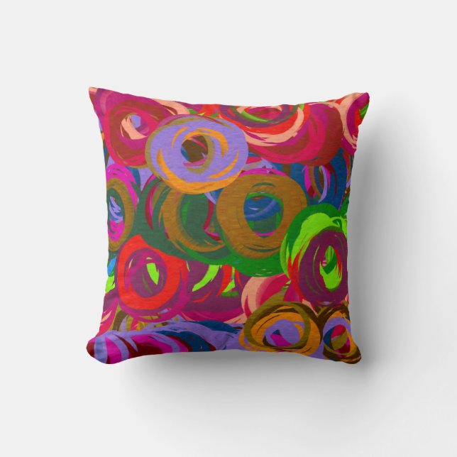 Abstract Colourful Pastel Pattern #2 Throw Pillow (Front)
