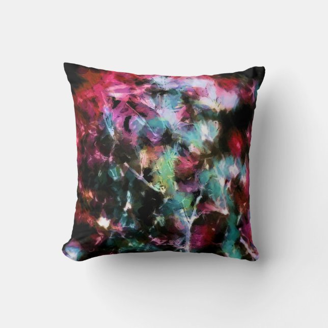 Abstract, colourful pattern, bright, elegant throw pillow (Front)