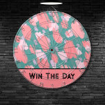 Abstract Colourful Pattern Dartboard<br><div class="desc">Get a little motivation with this inspirational quote colourful dart board. "Win The Day" in black vintage modern font that has a bit of a Gatsby vibe. But you can also change the text out for a different quick reminder or name or something like 'all in' if you prefer. The...</div>