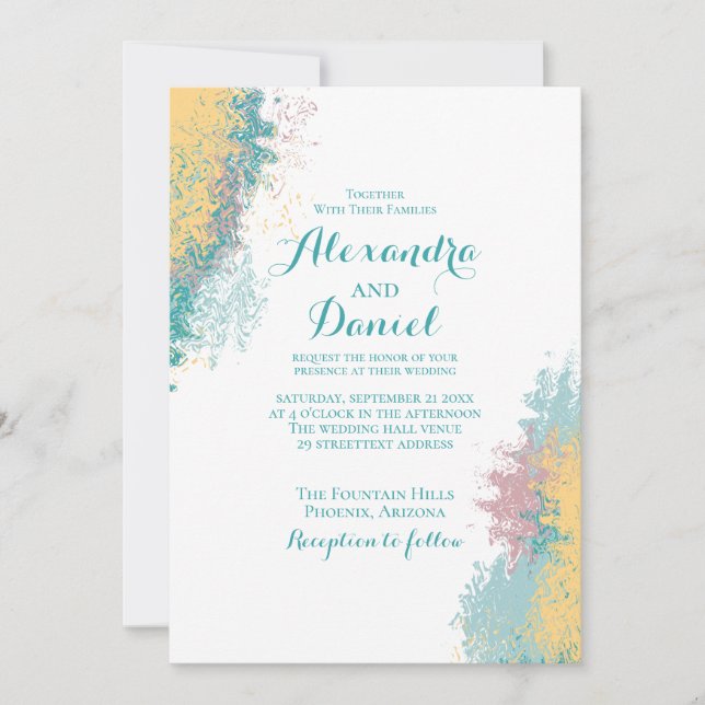 Abstract colourful pattern. Wedding Invitation (Front)