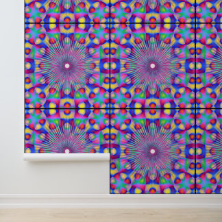 Abstract colourful Peacock Feather Mandala Art Wallpaper