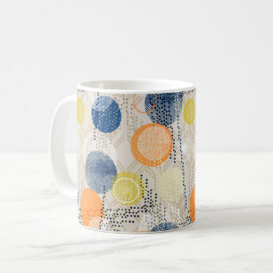 Abstract colourful polka dot coffee mug